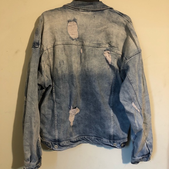 Represent Distressed Denim Jacket - Bleach Wash - Picture 4 of 4